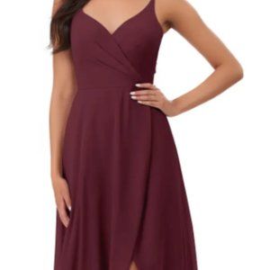 Azazie Thana Floor Length Dress - Cabernet